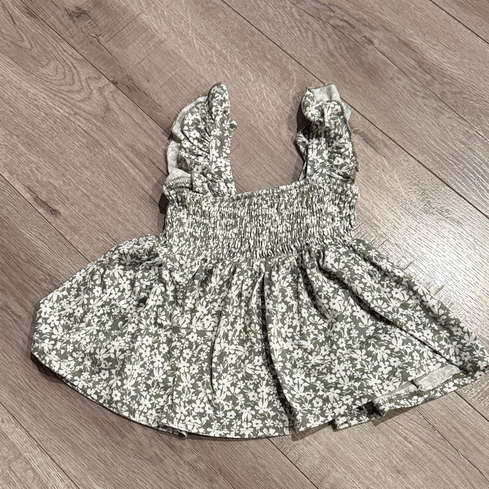 Floral Green Kids Dress